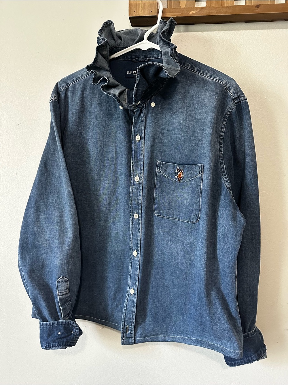 U.S. Polo Assn. Washed Blue Denim Button-Down Shirt
